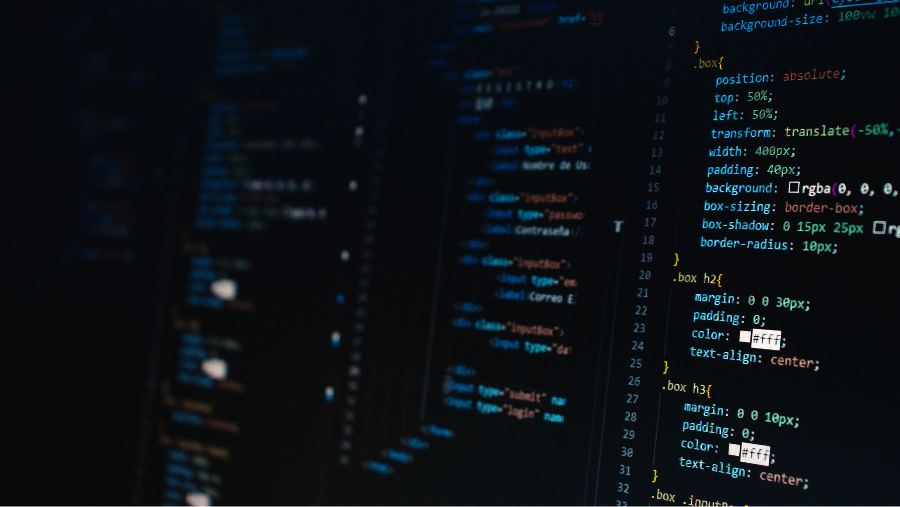 Código de una interfaz web desarrollada por WebNex